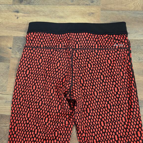 Nike Women’s Running Stretch Leggings Black w/ Red Dot Design Size M - Picture 4 of 7